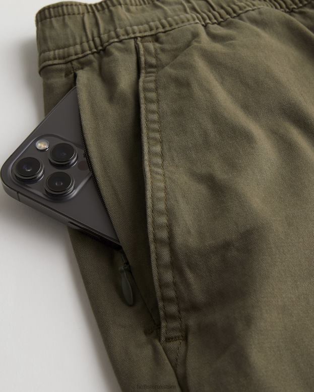 Bottoms Hollister Men Twill Jogger Shorts 9\\ 488201186 Olive